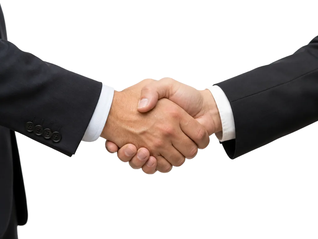 Two business partners shaking hands